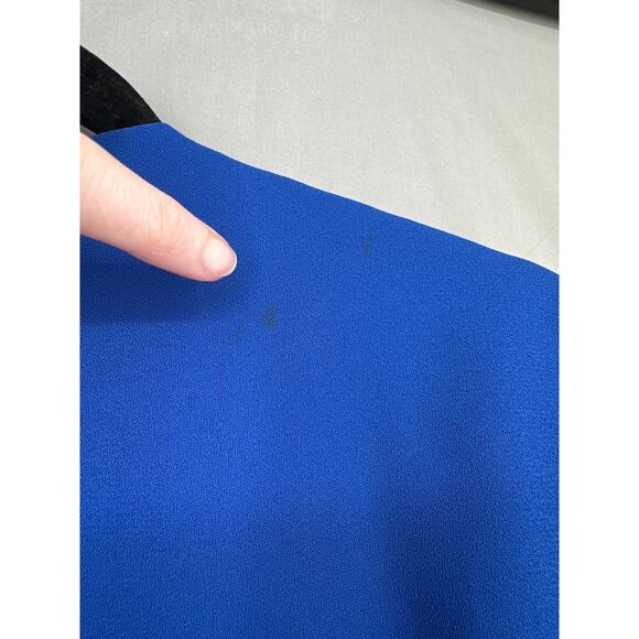 80s Vintage Jacket Womens Medium Blue Cobalt Satin Trim Snap Front Retro 90s - Picture 10 of 11